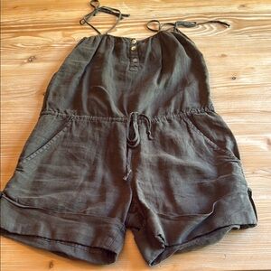 Green Dragon Made in California Linen Romper - S